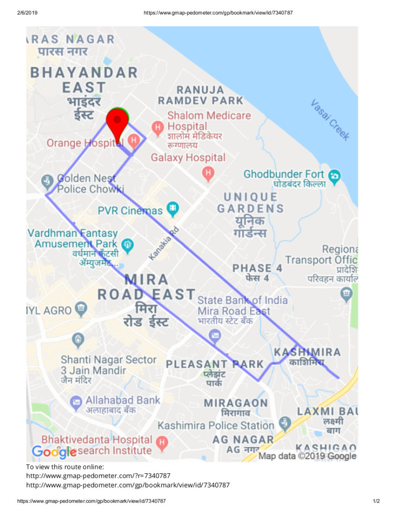 10 km Route map