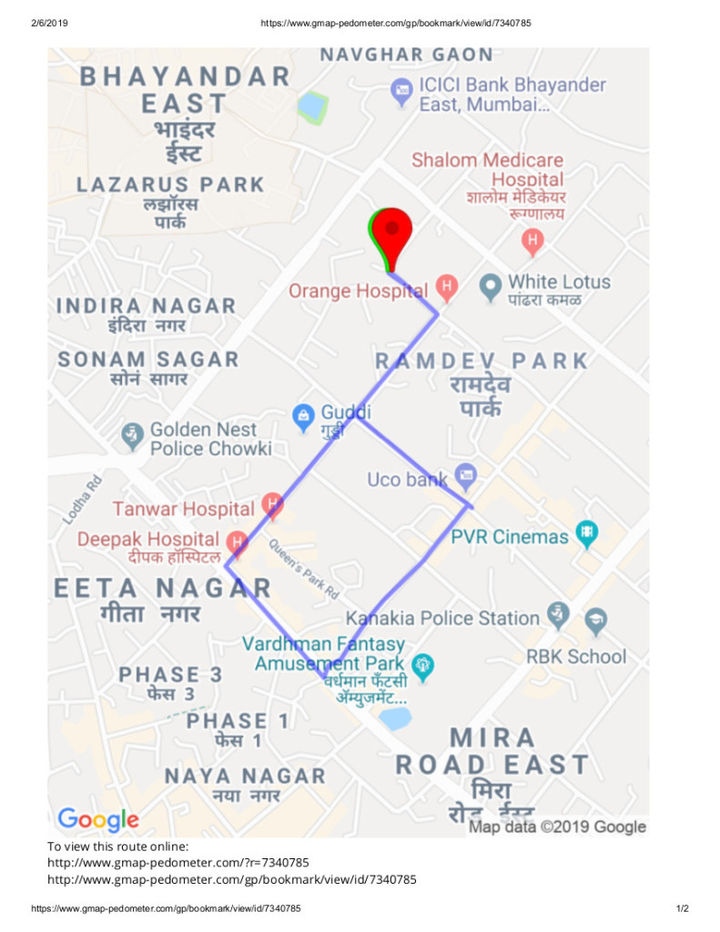 3 km Route map